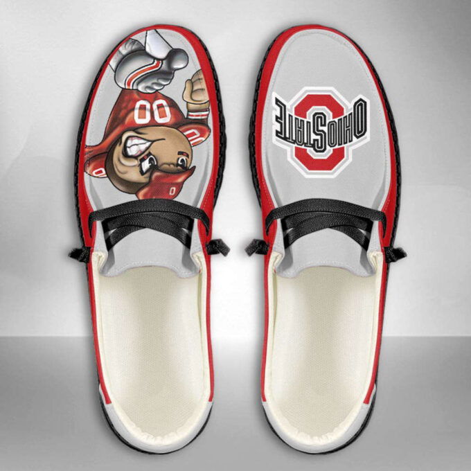 NCAA Ohio State Buckeyes Hey Dude Shoes Wally Lace Up Loafers Moccasin Slippers