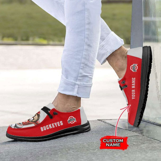 NCAA Ohio State Buckeyes Hey Dude Shoes Wally Lace Up Loafers Moccasin Slippers