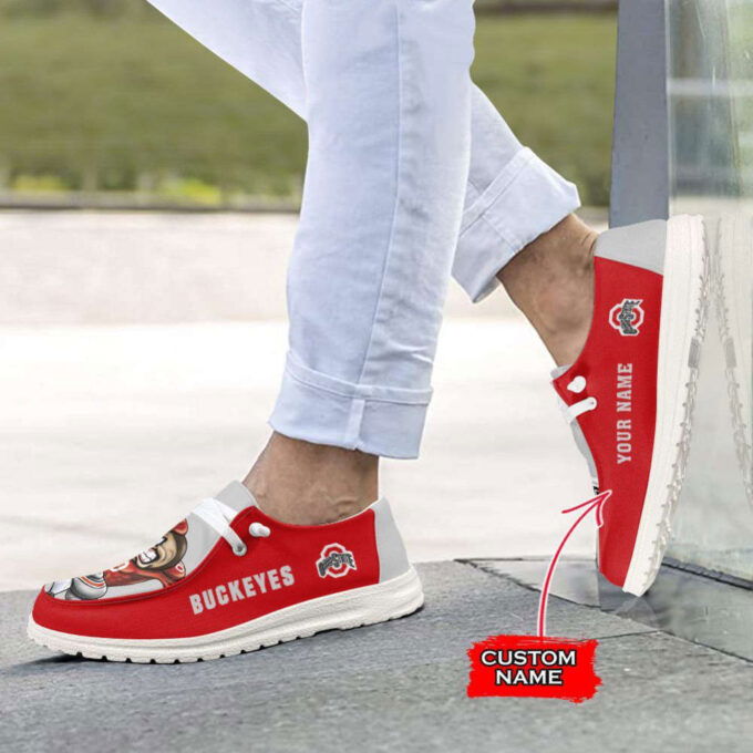NCAA Ohio State Buckeyes Hey Dude Shoes Wally Lace Up Loafers Moccasin Slippers