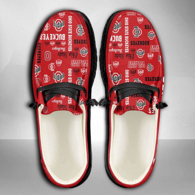 NCAA Ohio State Buckeyes Hey Dude Shoes Wally Lace Up Loafers Moccasin Slippers