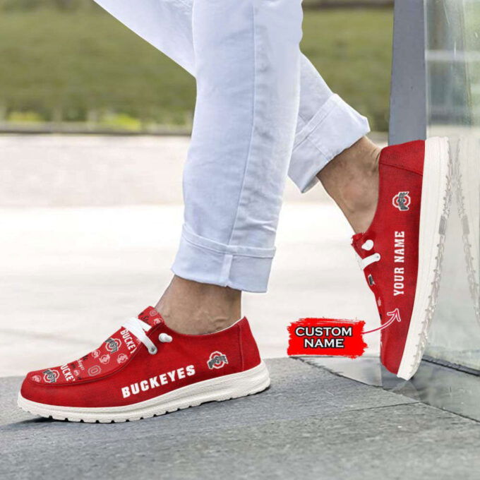 NCAA Ohio State Buckeyes Hey Dude Shoes Wally Lace Up Loafers Moccasin Slippers