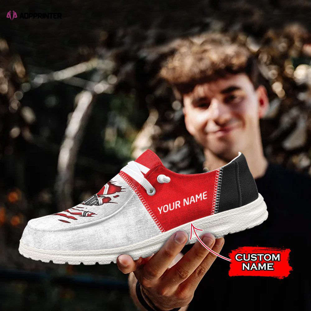 NCAA Ohio State Buckeyes Hey Dude Shoes Wally Lace Up Loafers Moccasin Slippers NCAA Ohio State Buckeyes Hey Dude Shoes Wally Lace Up Loafers Moccasin Slippers