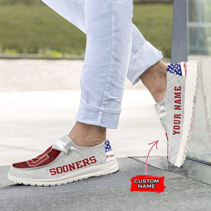 NCAA Oklahoma Sooners Hey Dude Shoes Wally Lace Up Loafers Moccasin Slippers