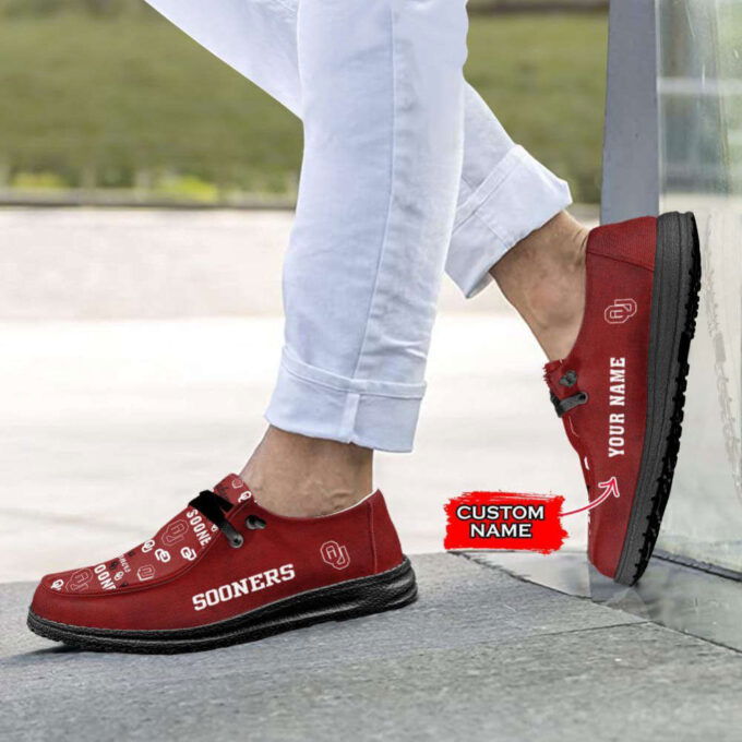 NCAA Oklahoma Sooners Hey Dude Shoes Wally Lace Up Loafers Moccasin Slippers HDS0901