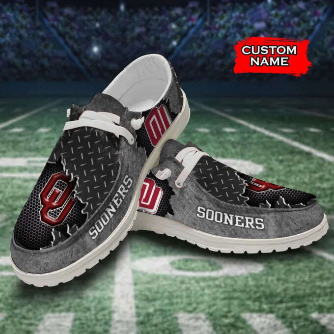 NCAA Oklahoma Sooners Hey Dude Shoes Wally Lace Up Loafers Moccasin Slippers HDS0902