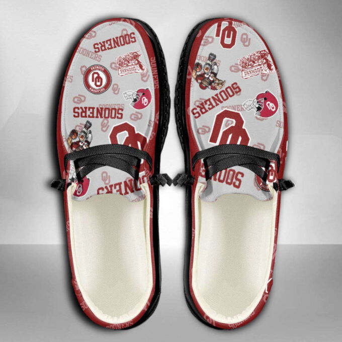 NCAA Oklahoma Sooners Hey Dude Shoes Wally Lace Up Loafers Moccasin Slippers Fan Gifts