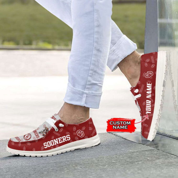 NCAA Oklahoma Sooners Hey Dude Shoes Wally Lace Up Loafers Moccasin Slippers Fan Gifts