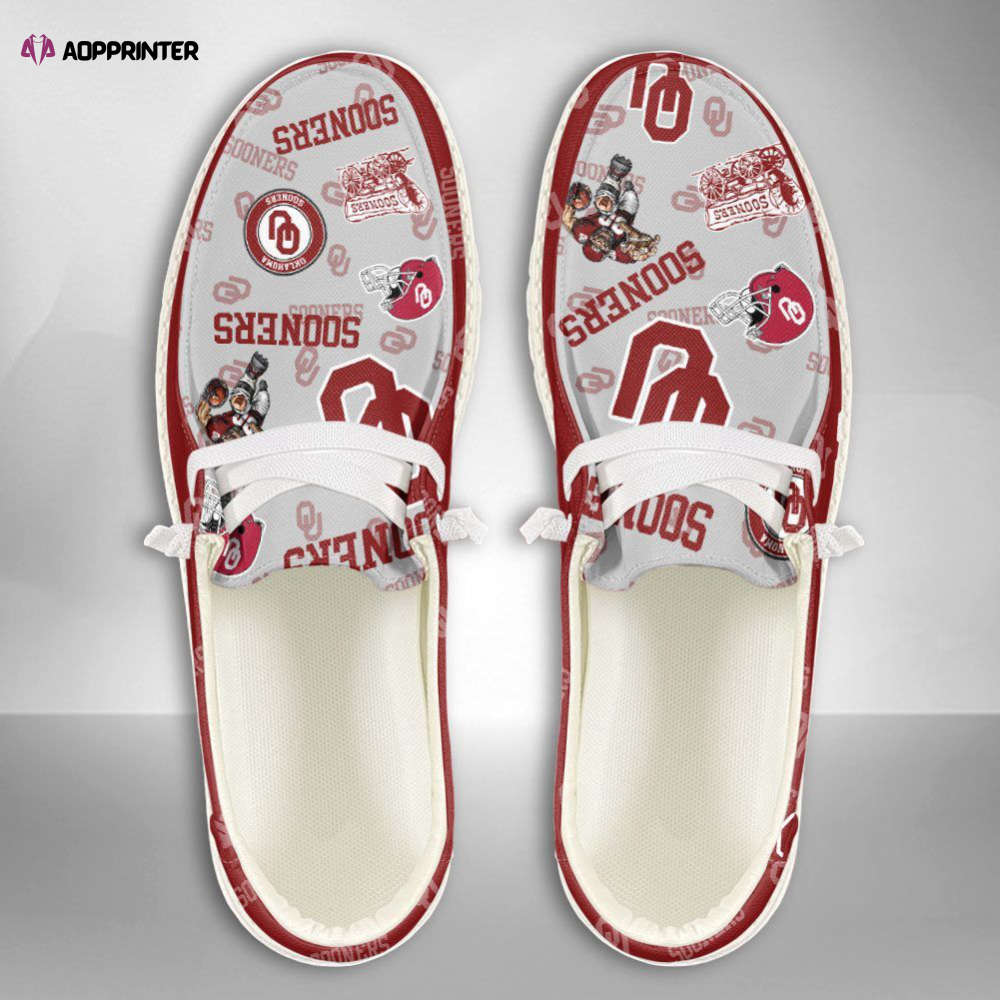 NCAA Oklahoma Sooners Hey Dude Shoes Wally Lace Up Loafers Moccasin Slippers Fan Gifts NCAA Oklahoma Sooners Hey Dude Shoes Wally Lace Up Loafers Moccasin Slippers Fan Gifts