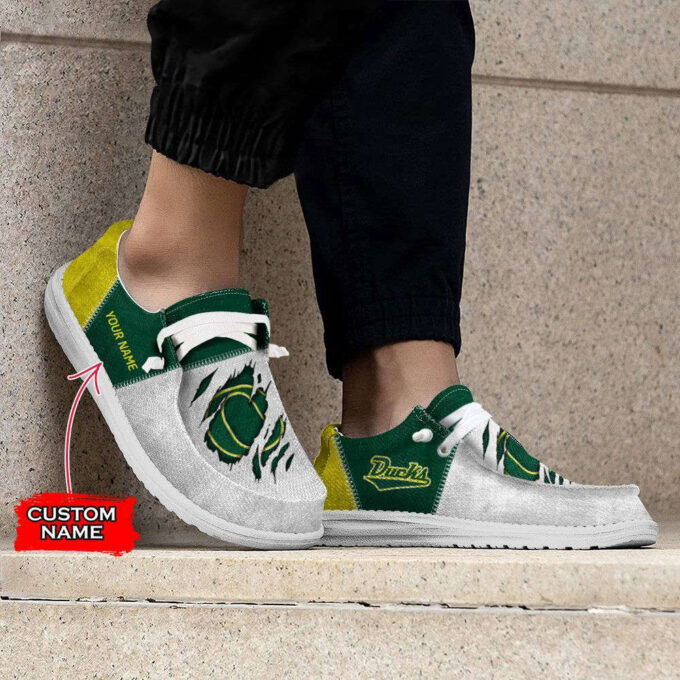 NCAA Oregon Ducks Hey Dude Shoes Wally Lace Up Loafers Moccasin Slippers HDS0953