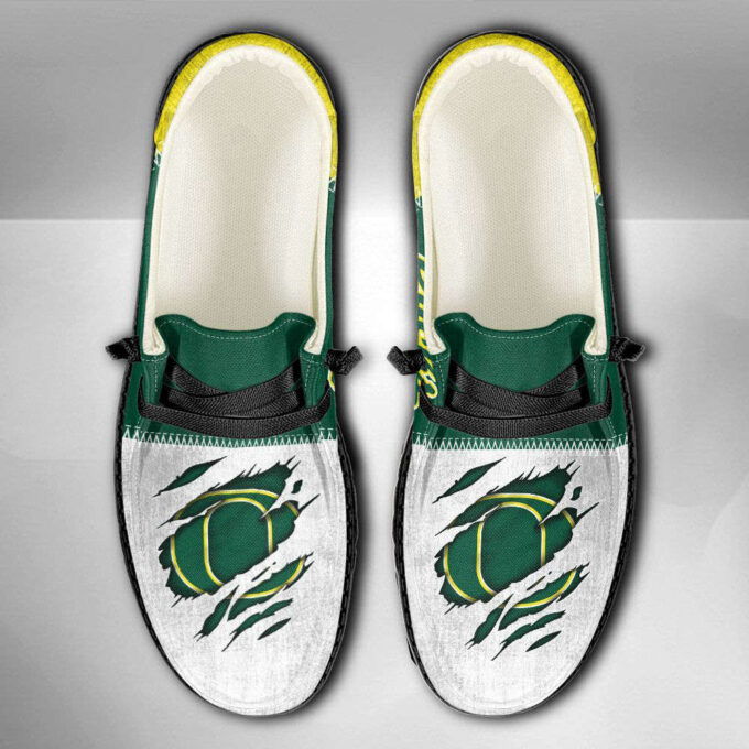 NCAA Oregon Ducks Hey Dude Shoes Wally Lace Up Loafers Moccasin Slippers HDS0953