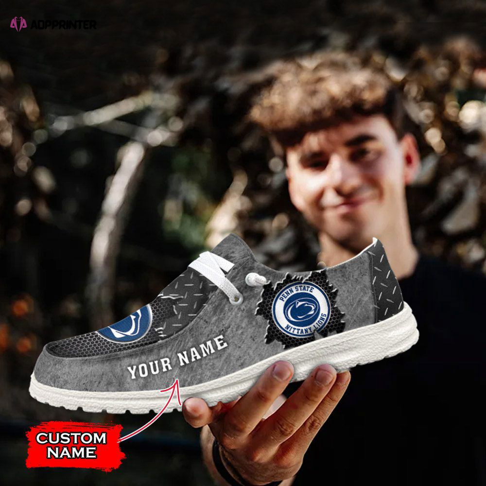 NCAA Penn State Nittany Lions Hey Dude Shoes Wally Lace Up Loafers Moccasin Slippers Gift for Fans NCAA Penn State Nittany Lions Hey Dude Shoes Wally Lace Up Loafers Moccasin Slippers Gift for Fans