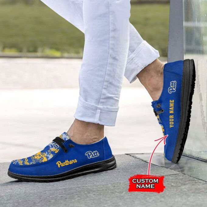NCAA Pittsburgh Panthers Hey Dude Shoes Wally Lace Up Loafers Moccasin Slippers HDS1005