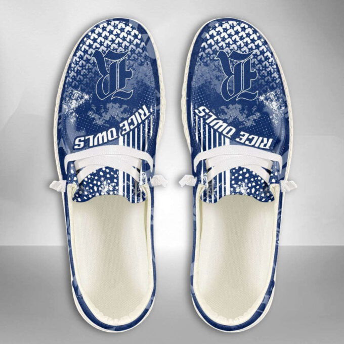 NCAA Rice Owls Hey Dude Shoes Wally Lace Up Loafers Moccasin Slippers HDS1037