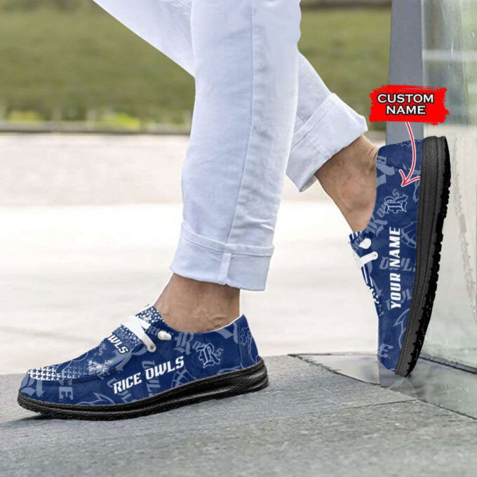 NCAA Rice Owls Hey Dude Shoes Wally Lace Up Loafers Moccasin Slippers HDS1037
