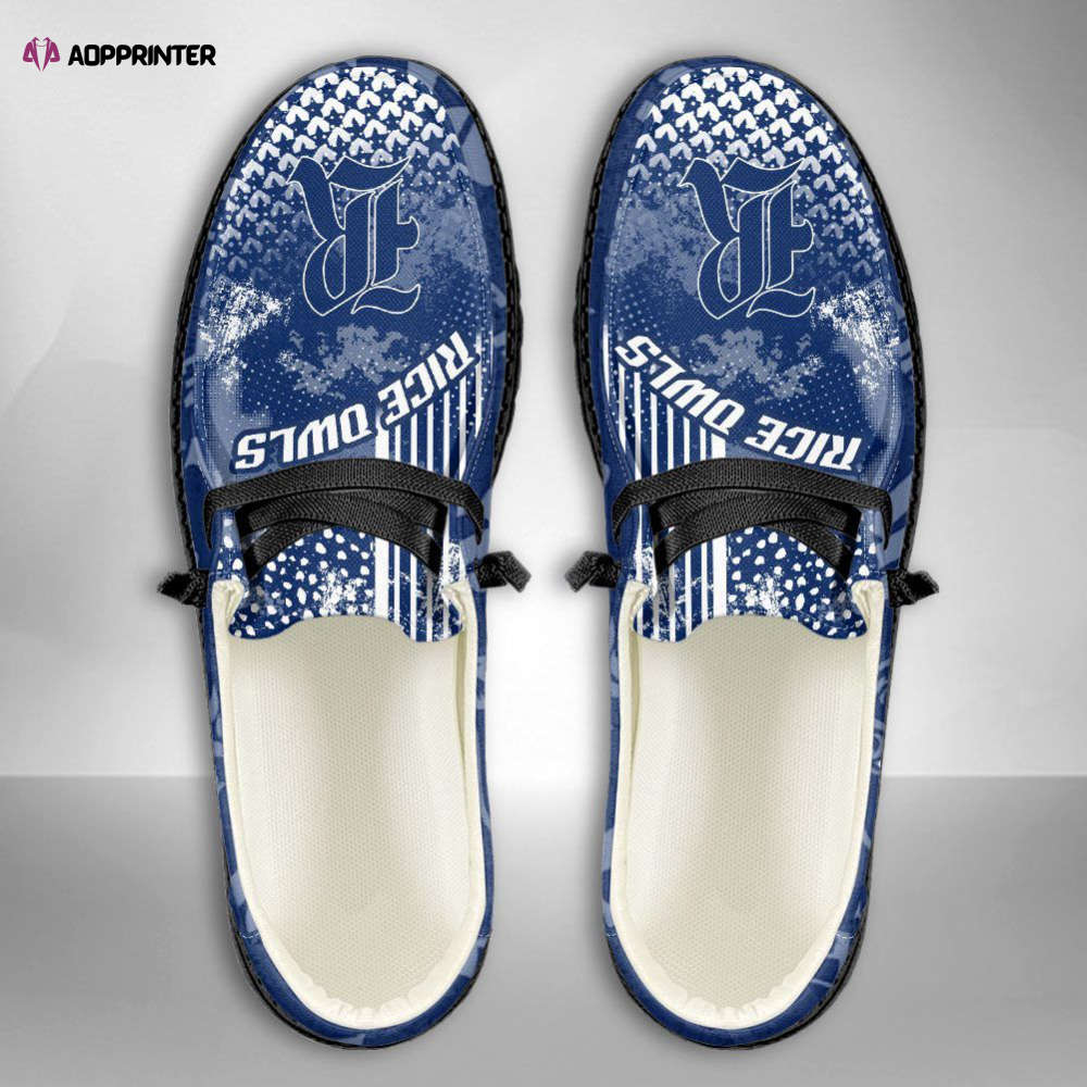 NCAA Rice Owls Hey Dude Shoes Wally Lace Up Loafers Moccasin Slippers HDS1037 NCAA Rice Owls Hey Dude Shoes Wally Lace Up Loafers Moccasin Slippers HDS1037