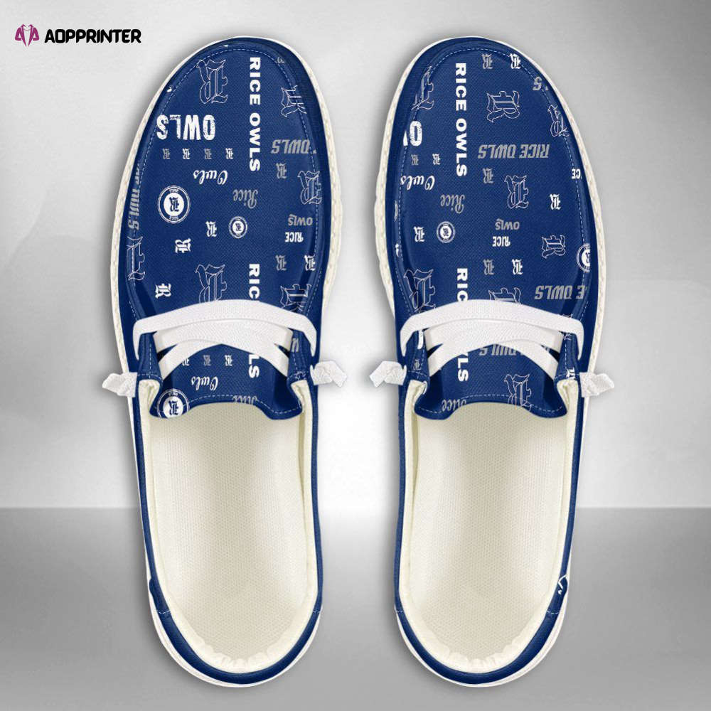 NCAA Rice Owls Hey Dude Shoes Wally Lace Up Loafers Moccasin Slippers Fan Gifts NCAA Rice Owls Hey Dude Shoes Wally Lace Up Loafers Moccasin Slippers Fan Gifts