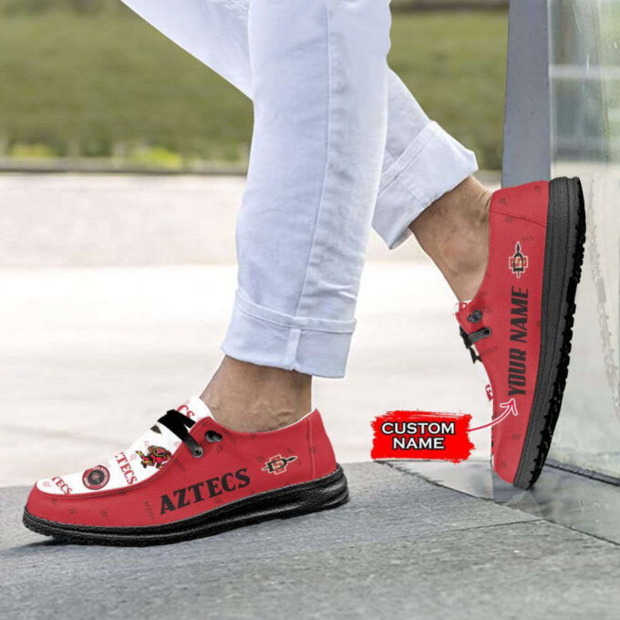 NCAA San Diego State Aztecs Hey Dude Shoes Wally Lace Up Loafers Moccasin Slippers HDS1051