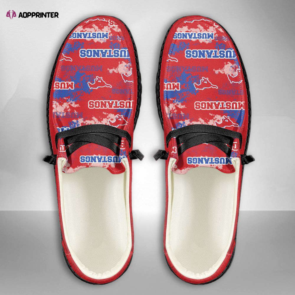 NCAA SMU Mustangs Hey Dude Shoes Wally Lace Up Loafers Moccasin Slippers HDS1079 NCAA SMU Mustangs Hey Dude Shoes Wally Lace Up Loafers Moccasin Slippers HDS1079