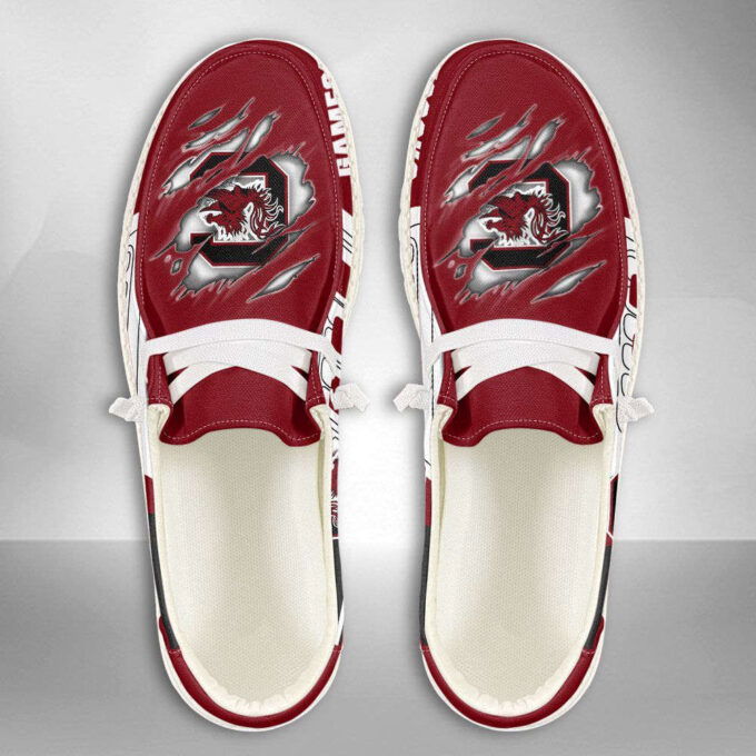 NCAA South Carolina Gamecocks Hey Dude Shoes Wally Lace Up Loafers Moccasin Slippers HDS1091