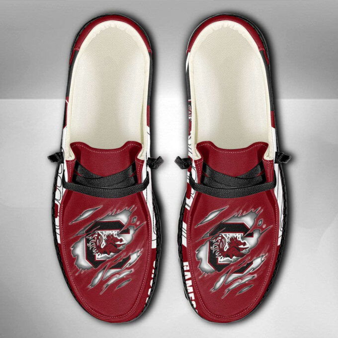 NCAA South Carolina Gamecocks Hey Dude Shoes Wally Lace Up Loafers Moccasin Slippers HDS1091