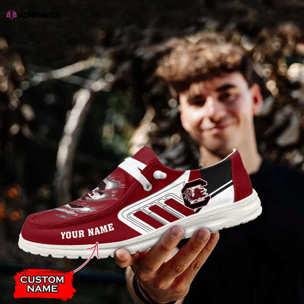 NCAA South Carolina Gamecocks Hey Dude Shoes Wally Lace Up Loafers Moccasin Slippers HDS1091 NCAA South Carolina Gamecocks Hey Dude Shoes Wally Lace Up Loafers Moccasin Slippers HDS1091