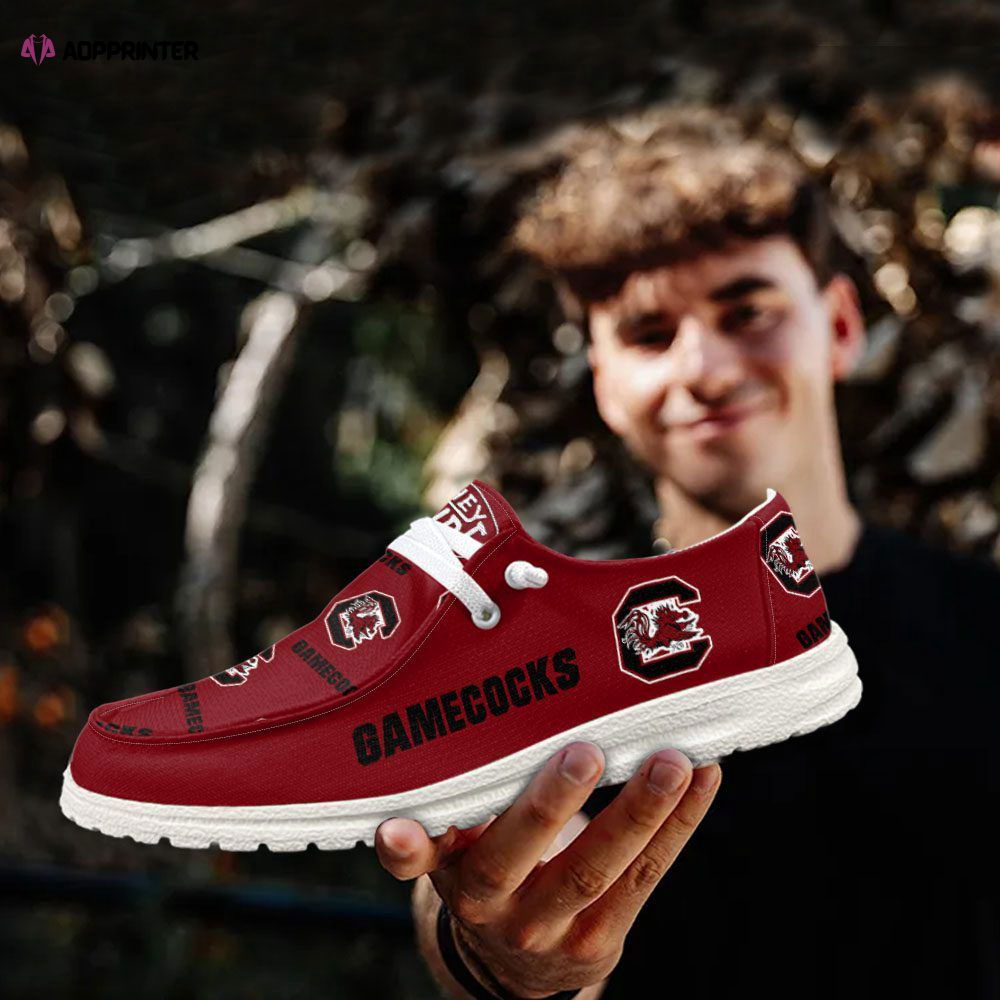 NCAA South Carolina Gamecocks Hey Dude Shoes Wally Lace Up Loafers Moccasin Slippers Fan Gifts NCAA South Carolina Gamecocks Hey Dude Shoes Wally Lace Up Loafers Moccasin Slippers Fan Gifts