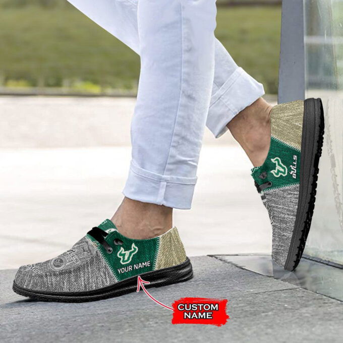 NCAA South Florida Bulls Hey Dude Shoes Wally Lace Up Loafers Moccasin Slippers