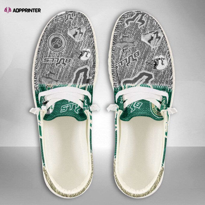 NCAA South Florida Bulls Hey Dude Shoes Wally Lace Up Loafers Moccasin Slippers