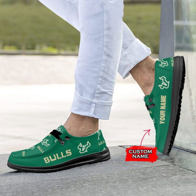 NCAA South Florida Bulls Hey Dude Shoes Wally Lace Up Loafers Moccasin Slippers Fan Gifts