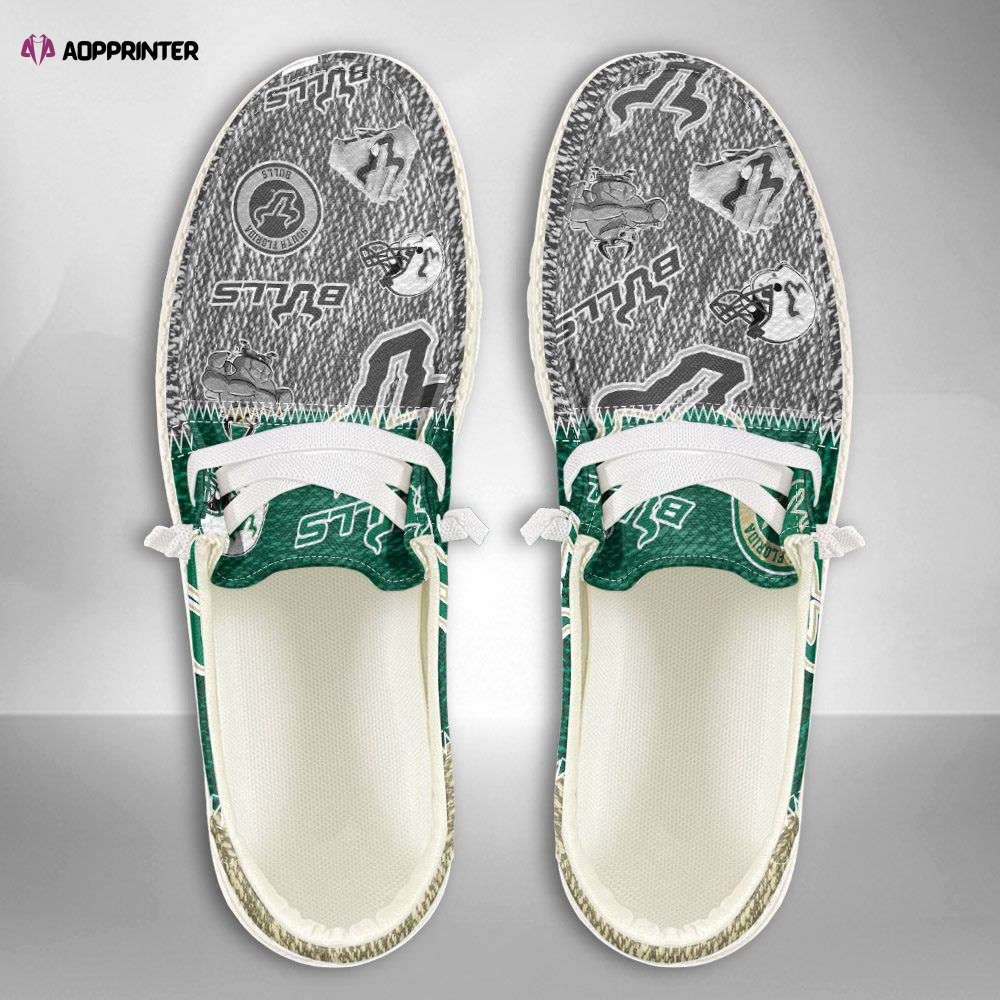 NCAA South Florida Bulls Hey Dude Shoes Wally Lace Up Loafers Moccasin Slippers NCAA South Florida Bulls Hey Dude Shoes Wally Lace Up Loafers Moccasin Slippers
