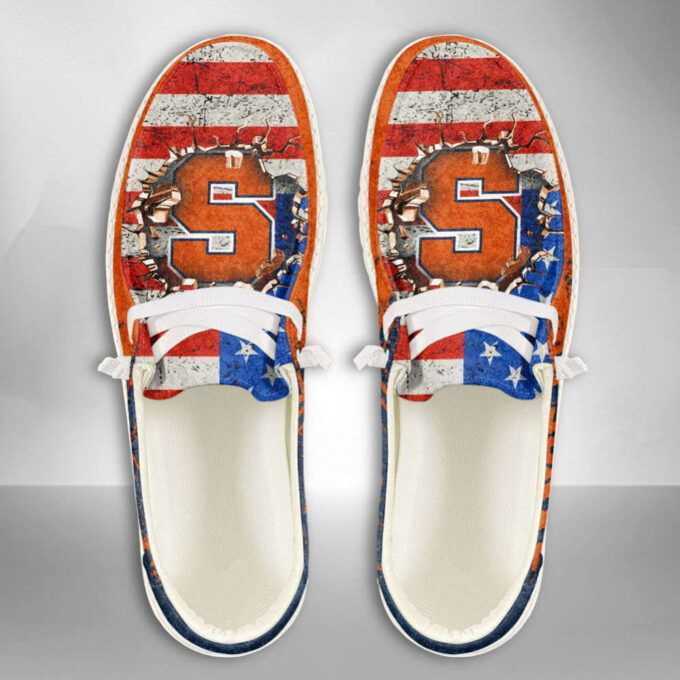 NCAA Syracuse Orange Hey Dude Shoes Wally Lace Up Loafers Moccasin Slippers