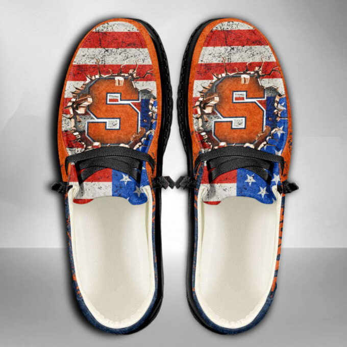 NCAA Syracuse Orange Hey Dude Shoes Wally Lace Up Loafers Moccasin Slippers