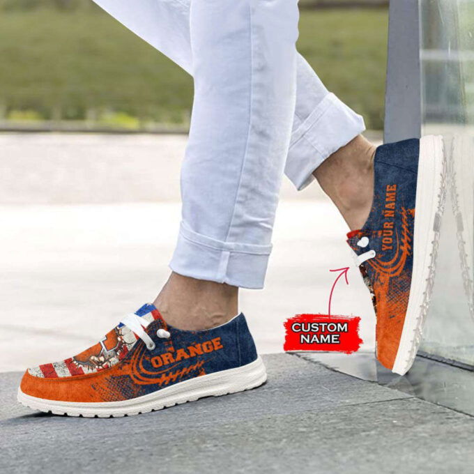 NCAA Syracuse Orange Hey Dude Shoes Wally Lace Up Loafers Moccasin Slippers