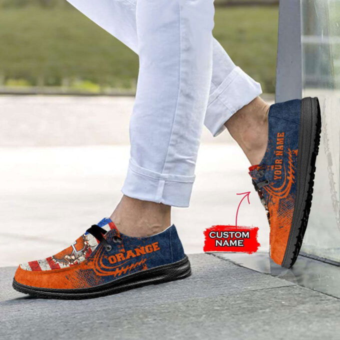 NCAA Syracuse Orange Hey Dude Shoes Wally Lace Up Loafers Moccasin Slippers