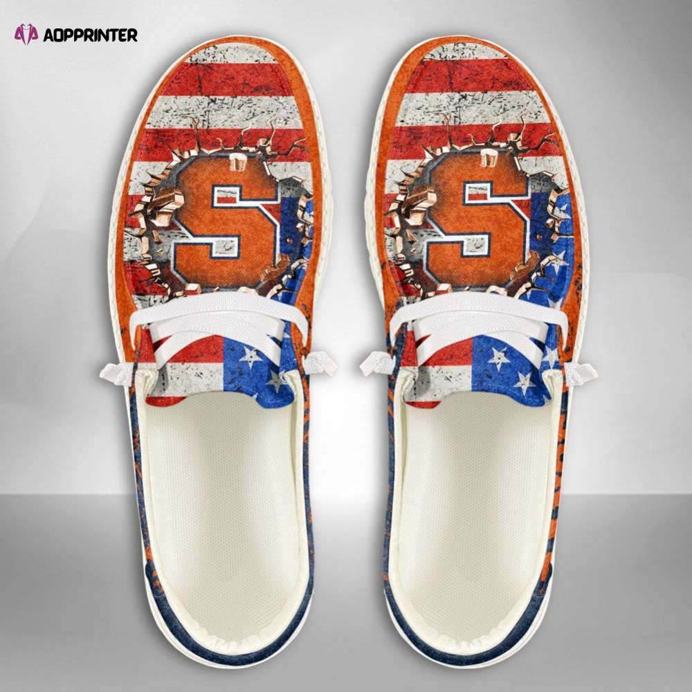 NCAA Syracuse Orange Hey Dude Shoes Wally Lace Up Loafers Moccasin Slippers NCAA Syracuse Orange Hey Dude Shoes Wally Lace Up Loafers Moccasin Slippers