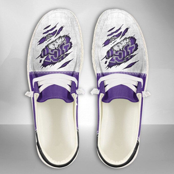 NCAA TCU Horned Frogs Hey Dude Shoes Wally Lace Up Loafers Moccasin Slippers HDS1165