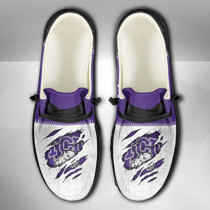 NCAA TCU Horned Frogs Hey Dude Shoes Wally Lace Up Loafers Moccasin Slippers HDS1165