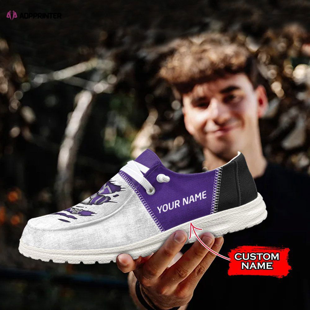 NCAA TCU Horned Frogs Hey Dude Shoes Wally Lace Up Loafers Moccasin Slippers HDS1165 NCAA TCU Horned Frogs Hey Dude Shoes Wally Lace Up Loafers Moccasin Slippers HDS1165