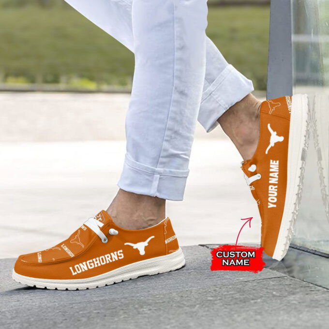 NCAA Texas Longhorns Hey Dude Shoes Wally Lace Up Loafers Moccasin Slippers HDS1220