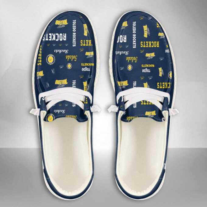 NCAA Toledo Rockets Hey Dude Shoes Wally Lace Up Loafers Moccasin Slippers HDS1241