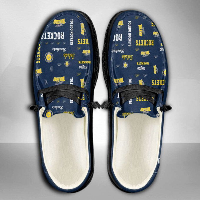 NCAA Toledo Rockets Hey Dude Shoes Wally Lace Up Loafers Moccasin Slippers HDS1241