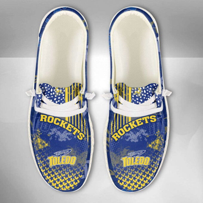 NCAA Toledo Rockets Hey Dude Shoes Wally Lace Up Loafers Moccasin Slippers Fan Gifts