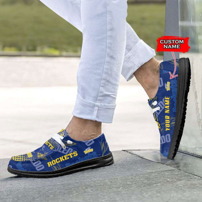 NCAA Toledo Rockets Hey Dude Shoes Wally Lace Up Loafers Moccasin Slippers Fan Gifts