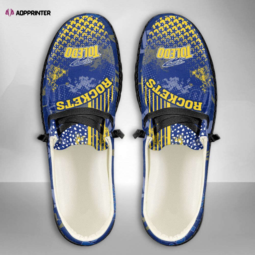 NCAA Toledo Rockets Hey Dude Shoes Wally Lace Up Loafers Moccasin Slippers Fan Gifts NCAA Toledo Rockets Hey Dude Shoes Wally Lace Up Loafers Moccasin Slippers Fan Gifts