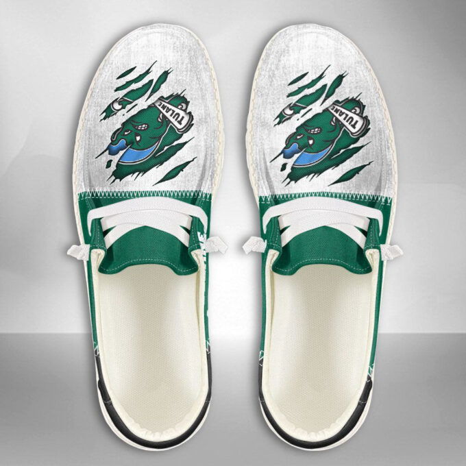NCAA Tulane Green Wave Hey Dude Shoes Wally Lace Up Loafers Moccasin Slippers