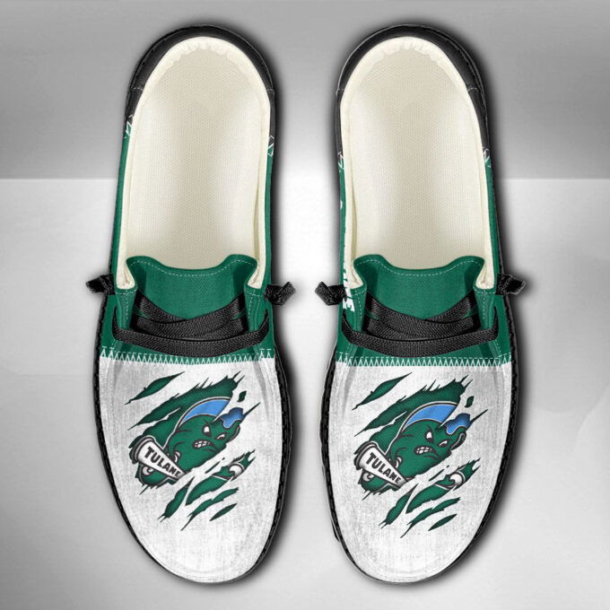NCAA Tulane Green Wave Hey Dude Shoes Wally Lace Up Loafers Moccasin Slippers
