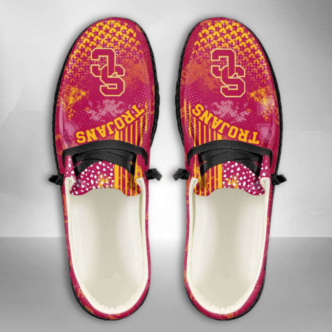 NCAA USC Trojans Hey Dude Shoes Wally Lace Up Loafers Moccasin Slippers