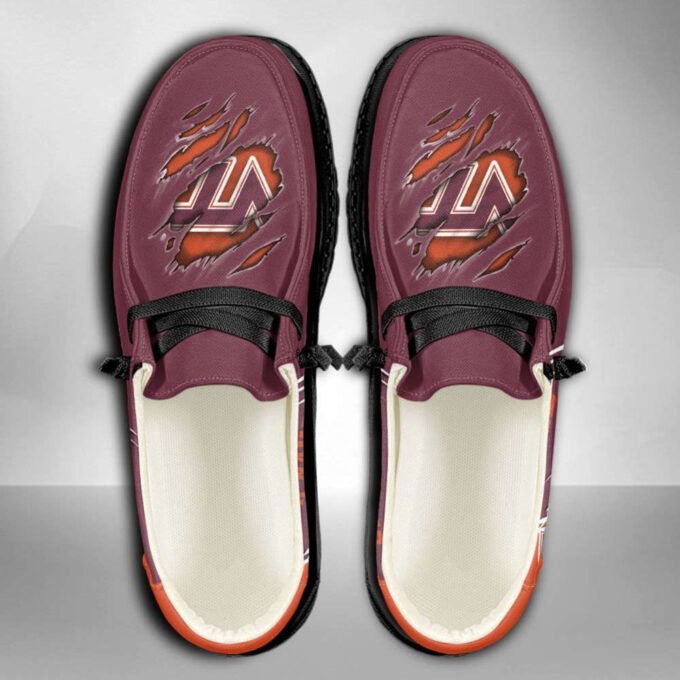 NCAA Virginia Tech Hokies Hey Dude Shoes Wally Lace Up Loafers Moccasin Slippers Fan Gifts