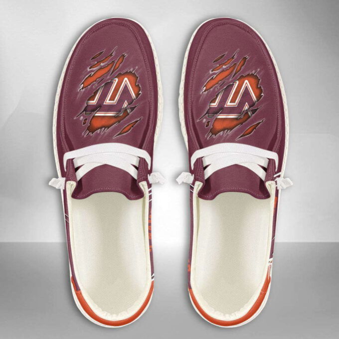 NCAA Virginia Tech Hokies Hey Dude Shoes Wally Lace Up Loafers Moccasin Slippers Fan Gifts