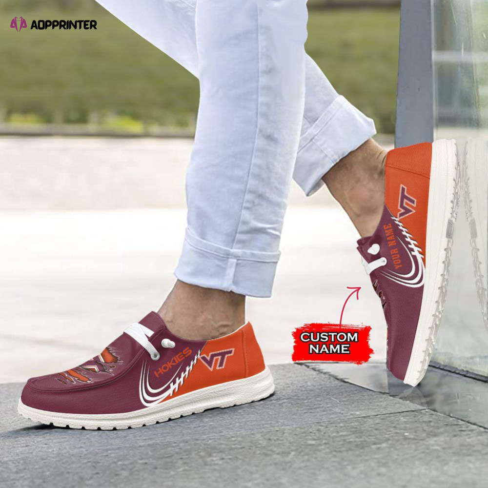 NCAA Virginia Tech Hokies Hey Dude Shoes Wally Lace Up Loafers Moccasin Slippers Fan Gifts NCAA Virginia Tech Hokies Hey Dude Shoes Wally Lace Up Loafers Moccasin Slippers Fan Gifts
